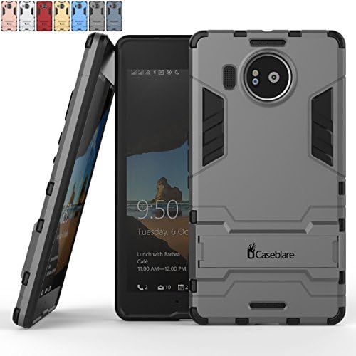 Caseblare Microsoft lumia 950 XL Tough slim kickstand case lightweight titan case shockproof drop protection Grey