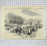 1851 LAUNCH GLASGOW STEAM-SHIP MOUTH RIVER KELVIN PRINT
