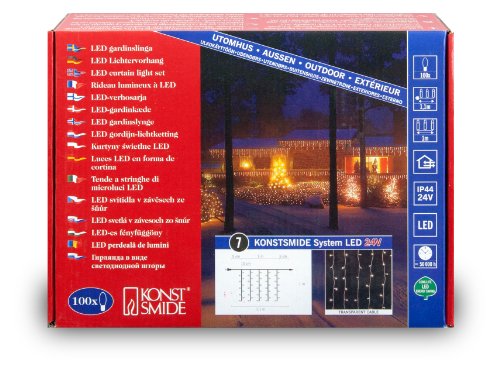 Konstsmide 4614-103 "LED Hightech System" Erweiterung: LED Lichtervorhang (100 warm wei&szlig;e Dioden, 6W, transparent)