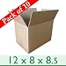 10 x Strong Postal Packaging Medium Sized Cardboard Boxes - 12 x 8 x 8.5" - Double Wall