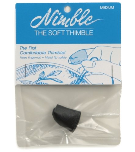 Leather Nimble Thimble With Metal Tip-Medium Size