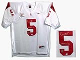 Reggie Bush Autographed Jersey | Details: USC Trojans, White, Nike, Heisman Inscription
