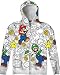 Nintendo Super Mario Luigi Allover Mens Zip-Up Adult Hooded Sweatshirt Hoodie