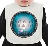Peace Will Win Fear Will Lose ネクタイを有する有機ビブ Medium