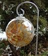 Autumn Sun Hand-blown Glass Sun Catcher Gazing Globe with Shepherds Hook (6 inch)
