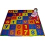 We Sell Mats Lowercase 36 Sq. Ft. Alphabet and Number Floor Puzzle-Each Tile 12"x12"x .375" Thick with Borders