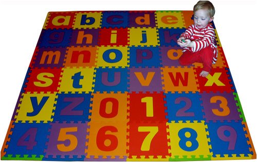510yoE2QN9L We Sell Mats Lowercase 36 Sq. Ft. Alphabet and Number Floor Puzzle Each Tile 12x12x .375 Thick with Borders
