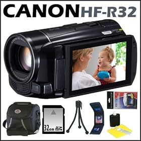 Canon VIXIA HF M500 Full HD 10x Image Stabilized Camcorder with One SDXC Card Slot and 3.0 Touch LCD + 32 GB Memory Card + Mini Tripod + Accessory Kit