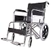 Transport Wheelchair with Leather Seat, Chrome Steel Frame, Fixed Padded Armrest, Fixed Footrests, Solid Castors and Pneumatic Mag Wheel for a More Comforable Ride.