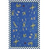 828 Area Rugs: Accents CCL78 Blue Frog Rug: 4'X6' Rectangle by 828 Trading Rugs