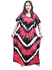 Womens Caftans Pink Cotton Batik Kaftan Dress Kimono Sleeves Muumuu Nightgowns L