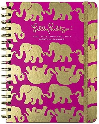 Lilly Pulitzer 17 Month Large Agenda (August 2016 Through December 2017) With Weekly And Monthly Calendar Pages (Tusk in Sun)
