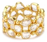 Lauren Harper Collection Milky Way 18k Gold and Rose Cut Diamond Ring, Size 7