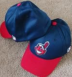 MLB Flex FITTED Lg/XL Cleveland INDIANS Home Blue/Red Hat Cap Mesh