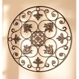 36 Round Tuscan Floral Scroll Iron Wall Art Sculpture by CC Home Furnishings