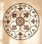 36" Round Tuscan Floral Scroll Iron Wall Art Sculpture