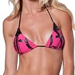 Fox Racing Held Up Triangle Women's Top Swimsuit Swimwear w/ Free B&F Heart Sticker Bundle - Strawberry