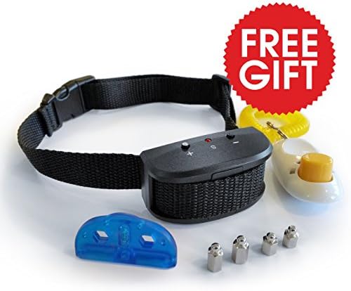 Best No Bark Dog Control Training Collar Plus Clicker - Advanced Cure To Stop Noisy Loud Barking- Electrical Static Stimulus Device- Small &amp; Large Breed-latest quiet silencer repellent- Outdoor and Indoor- Adjustable Safe Humane- 100% Guaranteed!