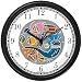 Jewish Holiday Symbols of Purim & Rosh Hashanah Judaica Jewish Theme Wall Clock by WatchBuddy Timepieces (Black Frame)
