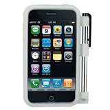 GTMax Clear Soft Rubber Silicone Cover Case With Stylus Pen Holder for AT&T Apple Iphone 3G / 3GS