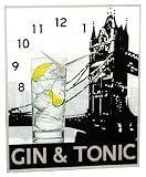 Drinks Of The World Gin And Tonic Glass Wall Clock