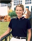Port Authority Ladies Jersey Knit Sport Shirt with Stripe Trim
