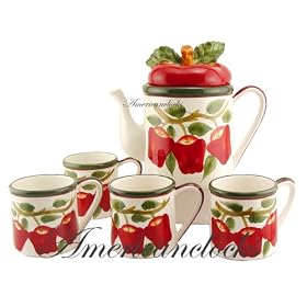 Click here to buy Apples Ceramic 5 Piece Tea Coffee mug set by Housewares.