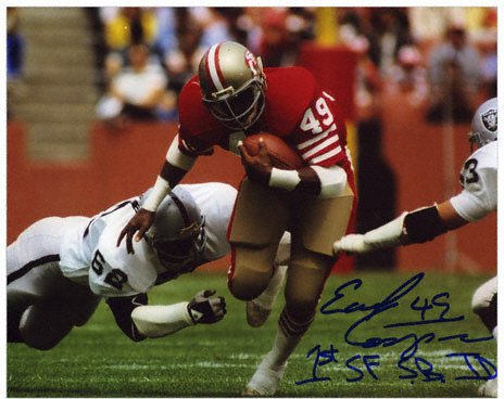 Buy Earl Cooper San Francisco 49ers Autographed 8x10 Photograph with 1st San Francisco SB TD... by Mounted Memories