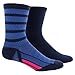 adidas Women's Studio Crew Socks (2 Pack), One Size, Collegiate Navy/Blue/Shock Pink