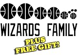 8.5" x 3.5" Wizards Basketball Family Vinyl Sticker Decal [Die-cut, White] + with Free Basketball Pencil