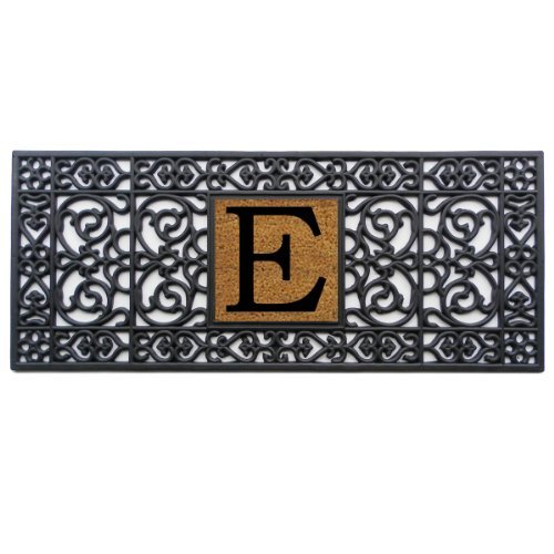 Calloway Mills 170011741E Rubber Monogram Doormat, 17" x 41" (Letter E)
