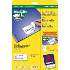 Avery Zweckform Wiederabl�sbare-Etiketten, weiss, 63,5x29,6mm, 675 Etiketten