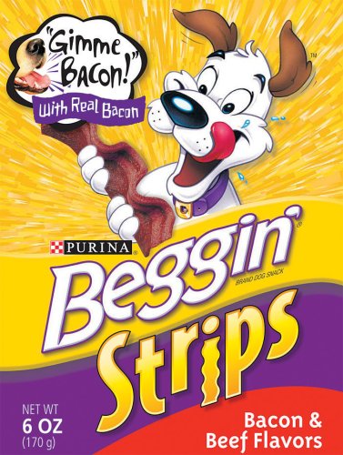 Beggin' Strips, Bacon & Beef Flavor Dog Snacks, 6-Ounce Bags (Pack of 10)