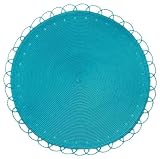 Tag Chelsea Round Woven Placemat, Teal, 16-Diameter