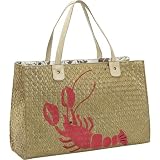 Straw Studios Seagrass Embroidered Tote