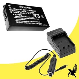 Halcyon 1200 mAH Lithium Ion Replacement Battery and Charger Kit for Nikon EN-EL20 and Nikon 1 J1, Nikon 1 J2