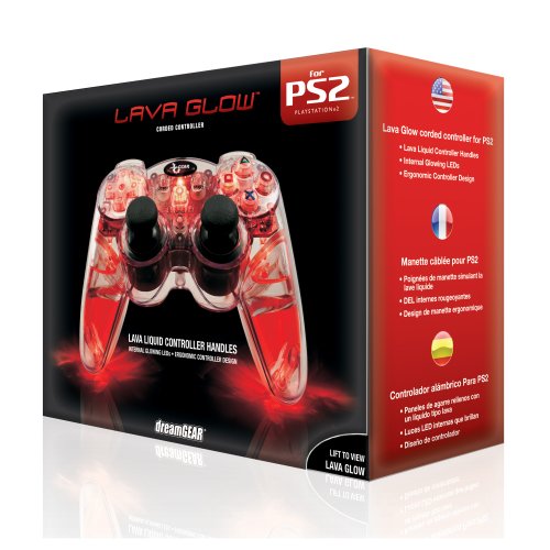 Playstation 2 Lava Glow Wired Controller in gift box - Red