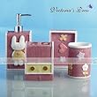 Cute Sweet Bunny 4pc Resin Bathroom Set pack in box