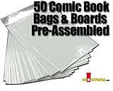 50 Current Size Comic Bags & Boards Pre Assembled Package