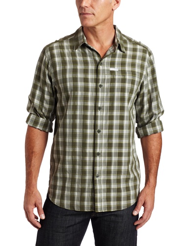 Columbia Mens Pearson Field Long Sleeve Shirt, Surplus Green, X-Large