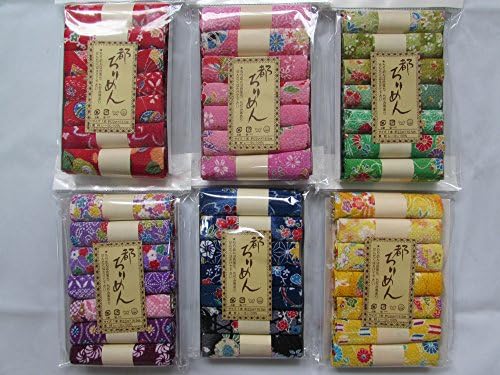 6 Set 42 PC・7 Assort Pre-Cut (8.7 "× 6.5") Print Rayon Crepe Japanese Chirimen kimono Quilt Fabric Patchwork