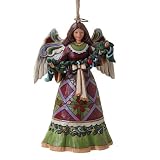 Enesco Jim Shore Heartwood Creek Red and Green Angel with Garland Ornament 4 1 2 Inch