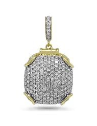 1.02ct 14k Yellow Gold Diamond Pave Pendant Necklace