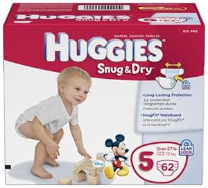 Huggies Snug and Dry Diapers, Size 5, Big Pack, 62 Count