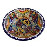 Talavera Oval Bathroom Sink, 17 1/2
