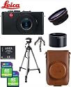 Leica D-Lux 4 10.1MP 2.5X Digital Camera (Black) + Leica Leather Carry Case (Brown) + Willoughby's Two (2) 4GB Deluxe Travelers Package