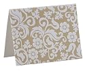 Think Posh Ivory/White Flock Notecards (Pack of 10 Cards + Matching Envelopes) - Wedding Stationery