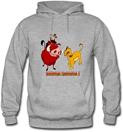 Hayden Creagh Mens Cartoon Hakuna Matata-The Lion King Grey hoodies Size M