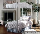 Twin Size Bed - Emily Twin Size Canopy Bed in White
