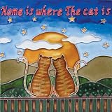 8 X 8 Art Tile - Home Is Where the Cat Is with 2 Cats